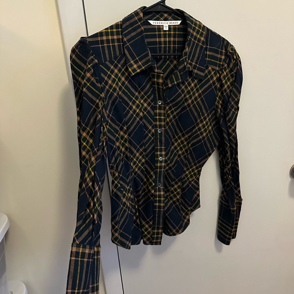 Veronica Beard Puff Shoulder Flannel